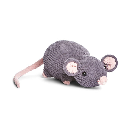 Bernat Crochet Pizza Rat Crochet Toy made in Bernat Blanket Yarn