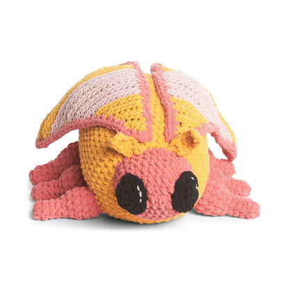 Bernat Petal the Rosy Maple Moth Crochet Plush Crochet Toy made in Bernat Blanket","Maker Yarn