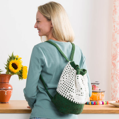 Bernat Crochet Filet Fern Backpack Bernat Crochet Filet Fern Backpack