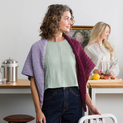 Bernat Crochet Contrast Corner Shawl Bernat Crochet Contrast Corner Shawl