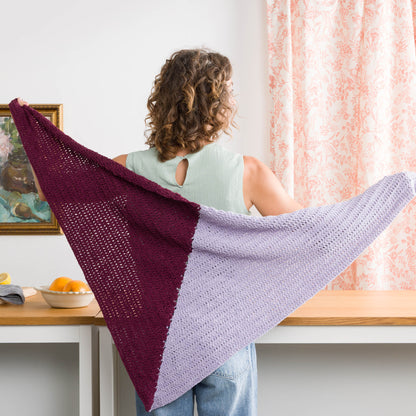 Bernat Crochet Contrast Corner Shawl Bernat Crochet Contrast Corner Shawl