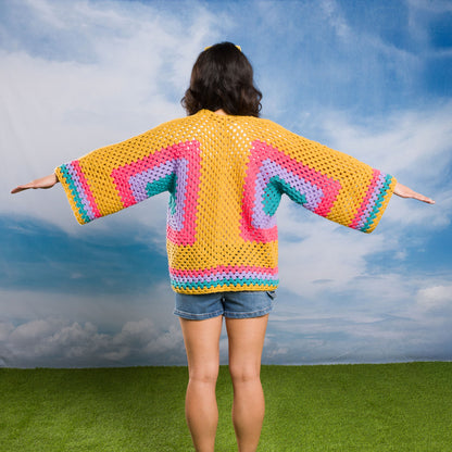 Bernat Meet in the Middle Crochet Hexagon Cardigan All Variants