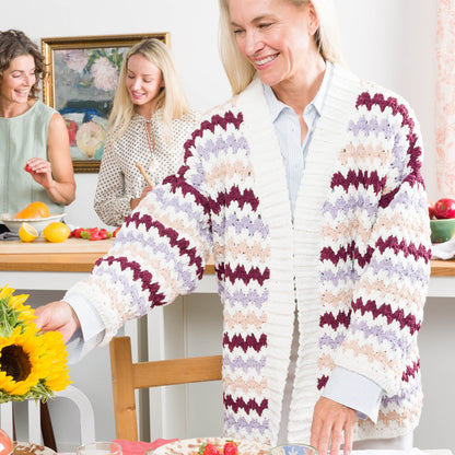 Bernat Mini Chevron Crochet Cardigan Bernat Mini Chevron Crochet Cardigan