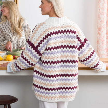 Bernat Mini Chevron Crochet Cardigan Bernat Mini Chevron Crochet Cardigan