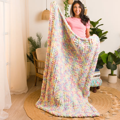 Bernat Simple Ribbing Table Knit Blanket Bernat Simple Ribbing Table Knit Blanket