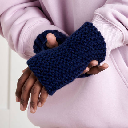Bernat Beginner Knit Wristy Wonders Navy Night