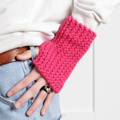 Bernat Beginner Knit Wristy Wonders Hot Pink