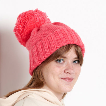 Bernat Slouchie Knit Beanie Peony Pink