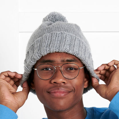 Bernat Slouchie Knit Beanie Soft Grey