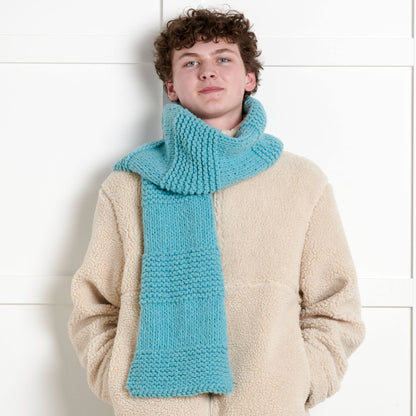 Bernat Knit Starter Scarf Blue Teal