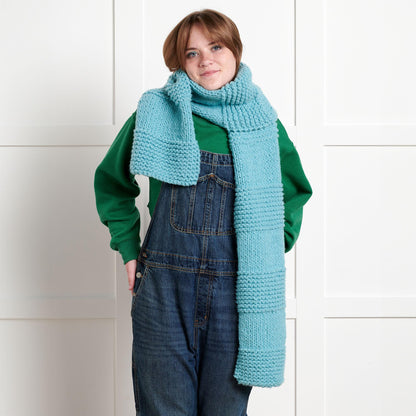 Bernat Knit Starter Scarf Blue Teal