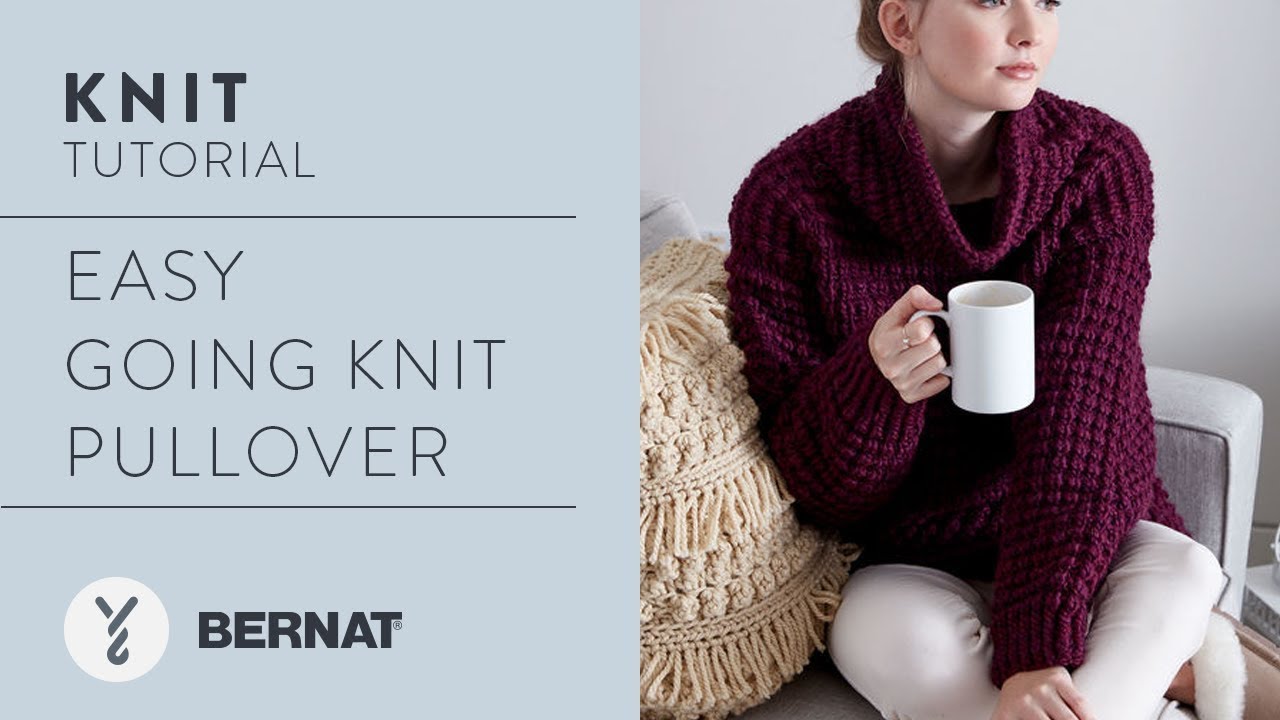 Free Bernat EasyGoing Knit Pullover Pattern Yarnspirations