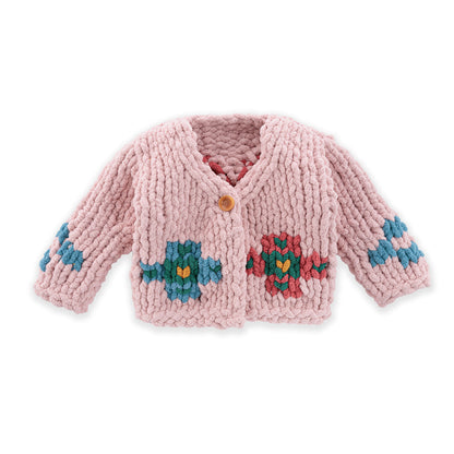 Bernat Knit Colorwork Flower Cardigan Bernat Knit Colorwork Flower Cardigan