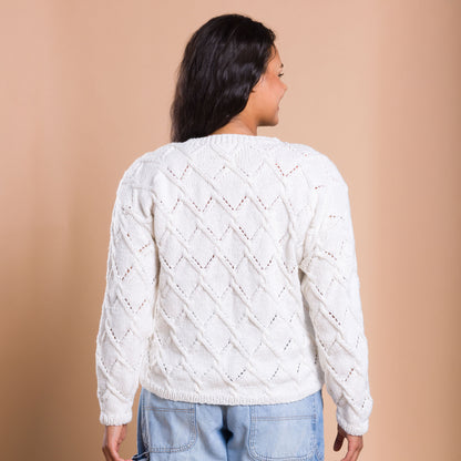Bernat Nicole's Trellis Cables Knit Pullover Bernat Nicole's Trellis Cables Knit Pullover
