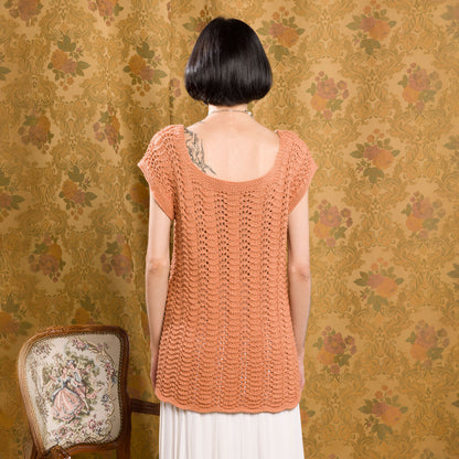 Bernat Scoop Neck Feather & Fan Knit Tunic Bernat Scoop Neck Feather & Fan Knit Tunic