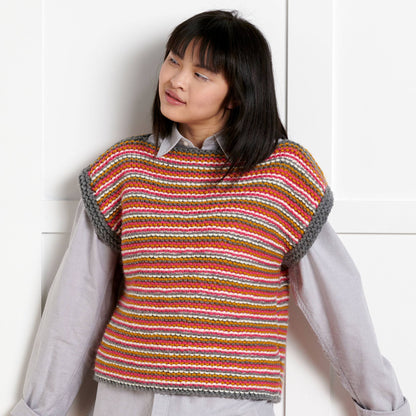 Bernat Beginner Change Your Stripes Knit Vest All Variants