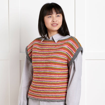 Bernat Beginner Change Your Stripes Knit Vest All Variants