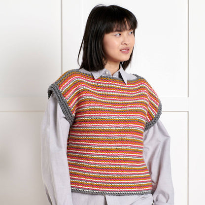 Bernat Beginner Change Your Stripes Knit Vest All Variants