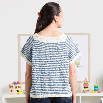Bernat Knit Striped Top Down Tee Bernat Knit Striped Top Down Tee