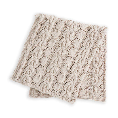 Bernat Lacy Cables Knit Baby Blanket Knit Blanket made in Bernat Softee Baby Yarn