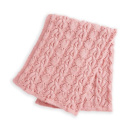 Bernat Lacy Cables Knit Baby Blanket Knit Blanket made in Bernat Softee Baby Yarn