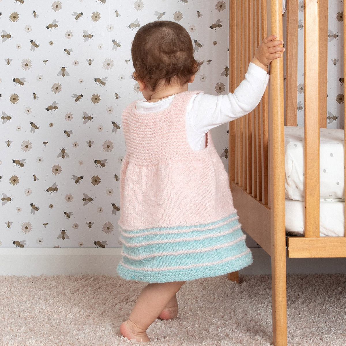 Knit Dress made in Bernat Forever Fleece Finest Yarn