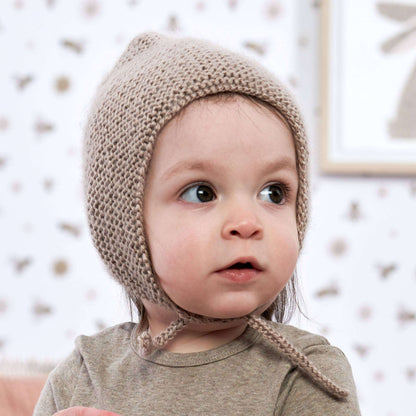 Bernat Beginner Knit Baby Bonnet Knit Bonnet made in Bernat Softee Baby Yarn
