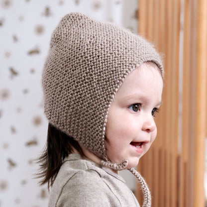 Bernat Beginner Knit Baby Bonnet Little Mouse