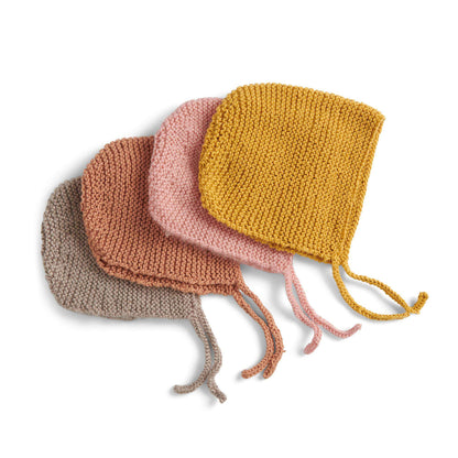 Bernat Beginner Knit Baby Bonnet Knit Bonnet made in Bernat Softee Baby Yarn