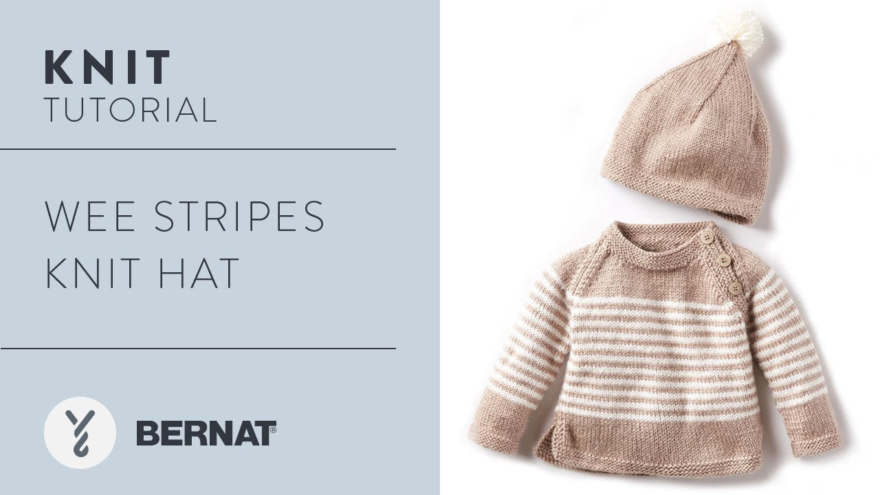Bernat Wee Stripes Knit Pullover And Hat