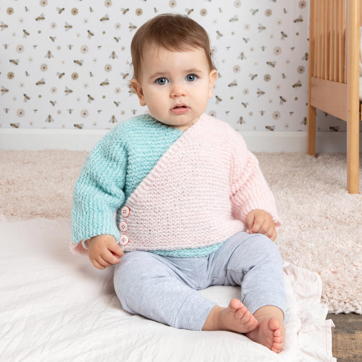 Knit Kimono made in Bernat Forever Fleece Finest Yarn