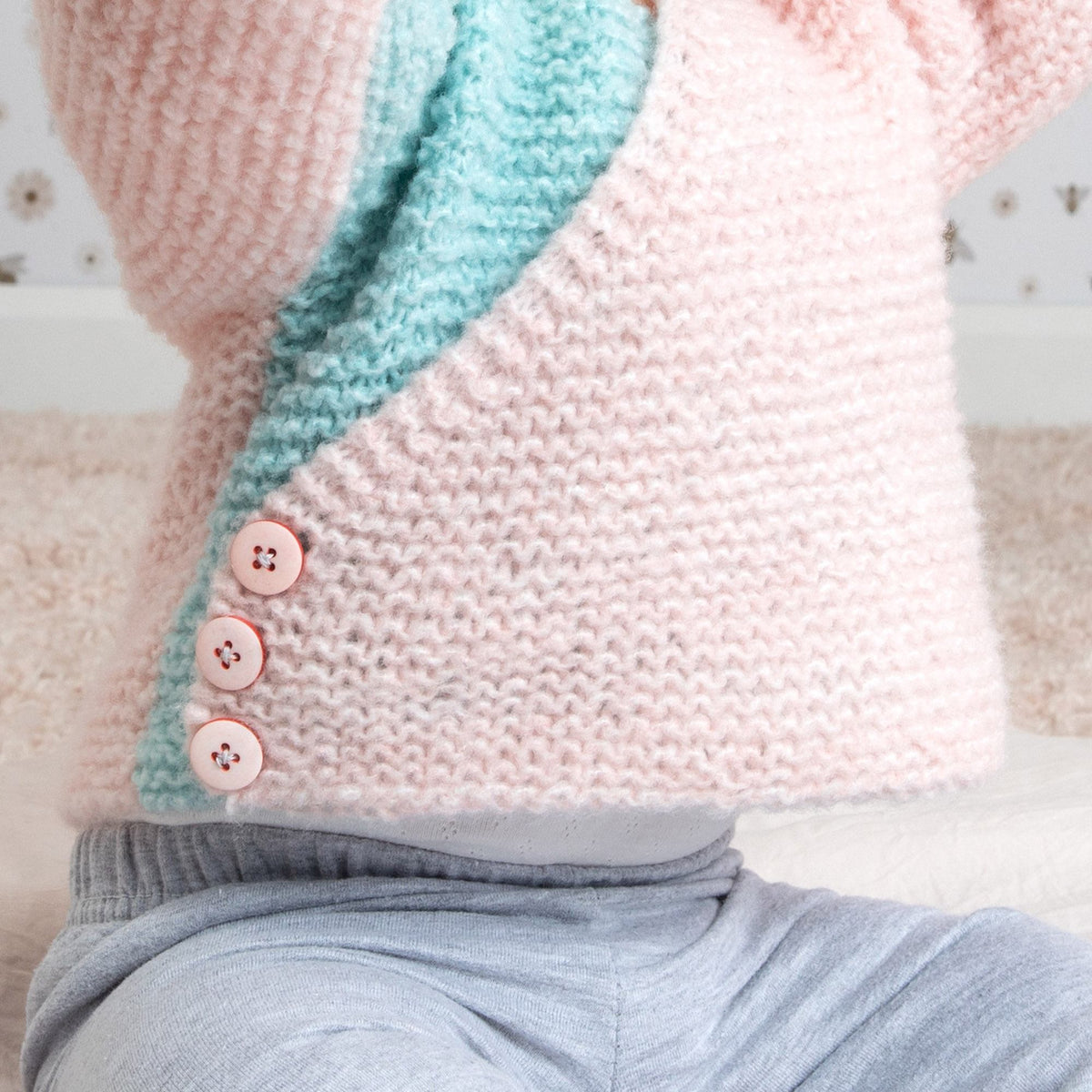 Knit Kimono made in Bernat Forever Fleece Finest Yarn