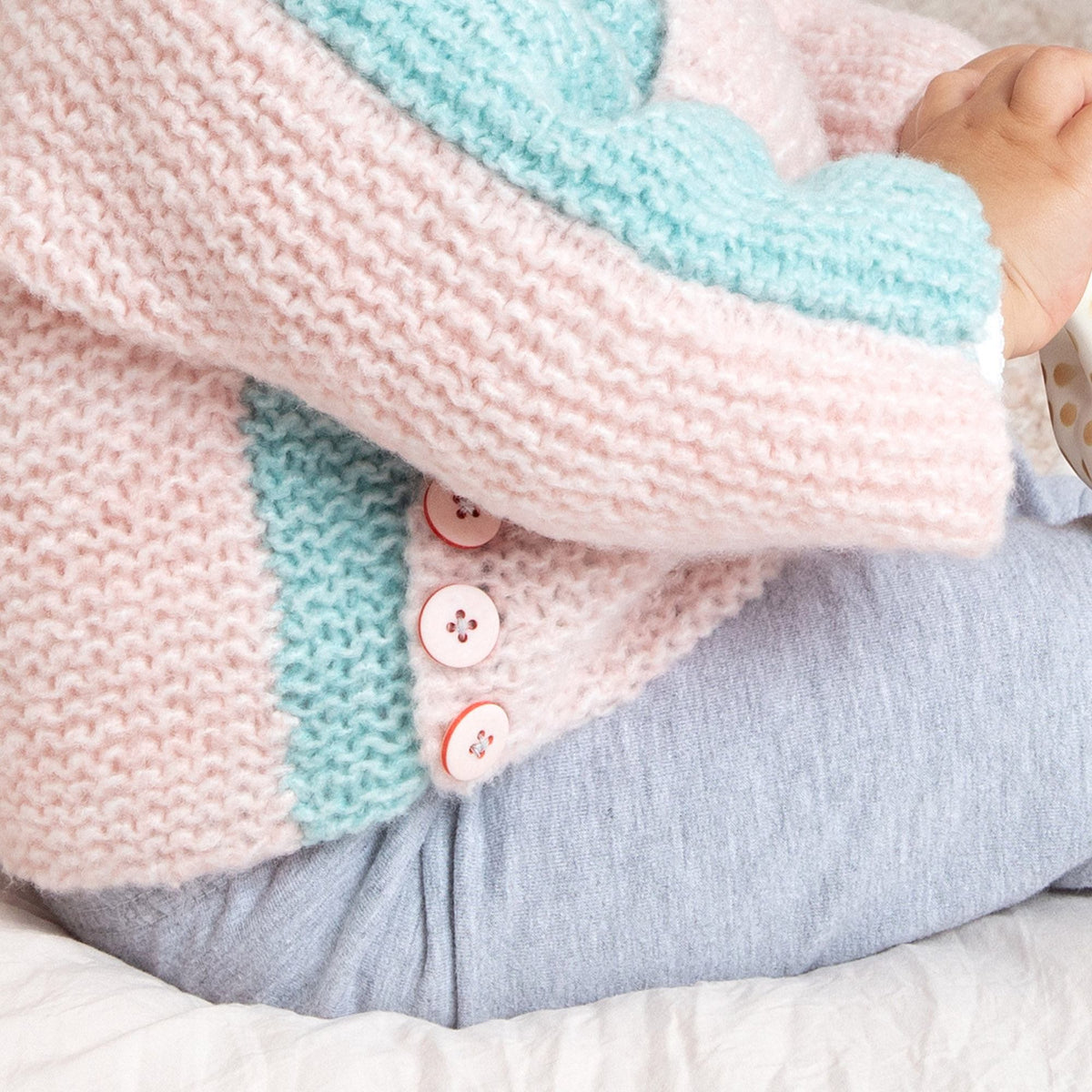 Knit Kimono made in Bernat Forever Fleece Finest Yarn