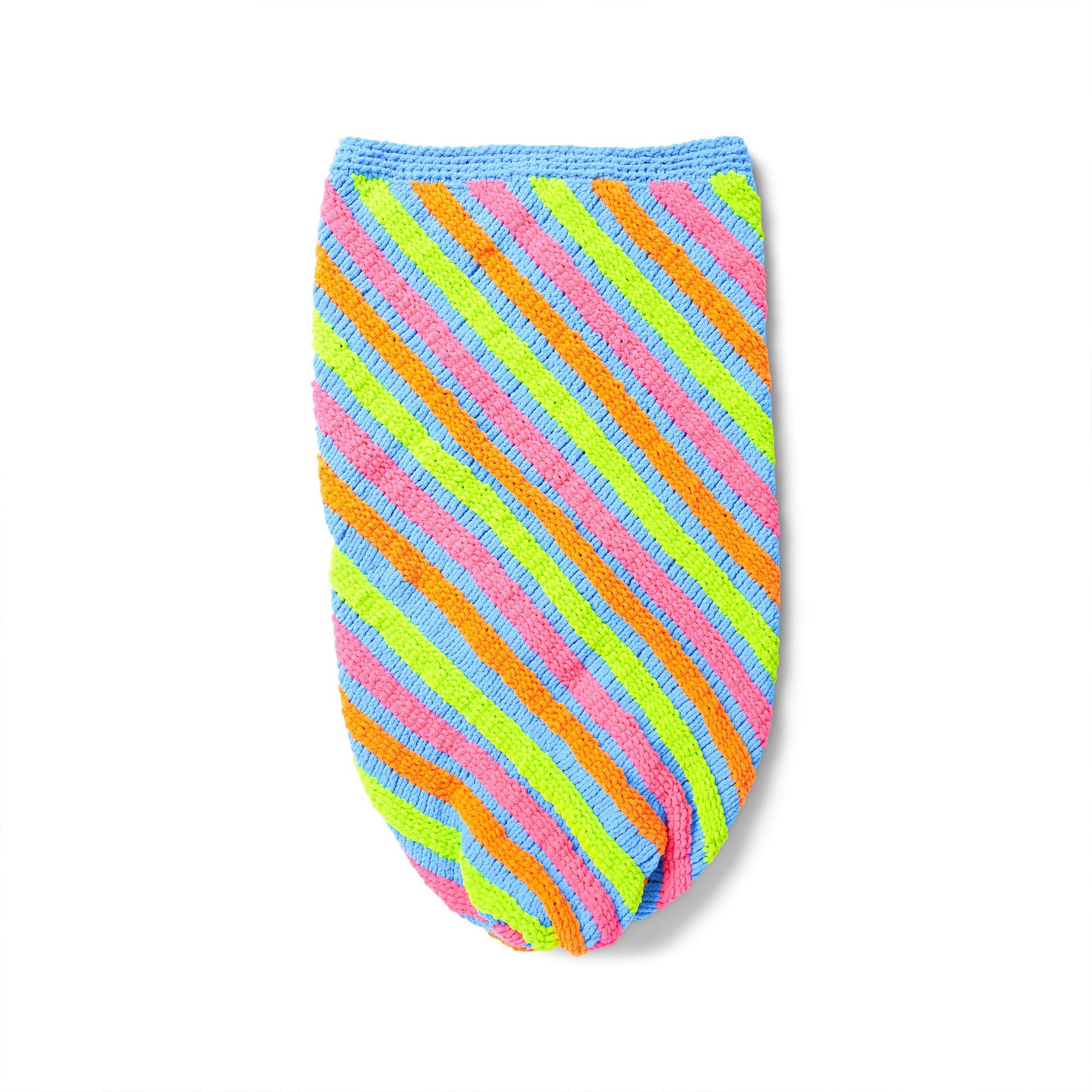 Free Easy Bernat Rainbow Swirl Knit Snuggle Sack Pattern | Yarnspirations
