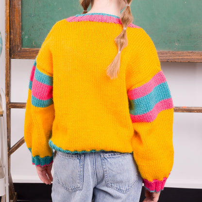 Bernat Bright Student Kids Knit Cardigan Bernat Bright Student Kids Knit Cardigan