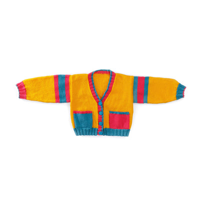 Bernat Bright Student Kids Knit Cardigan Bernat Bright Student Kids Knit Cardigan