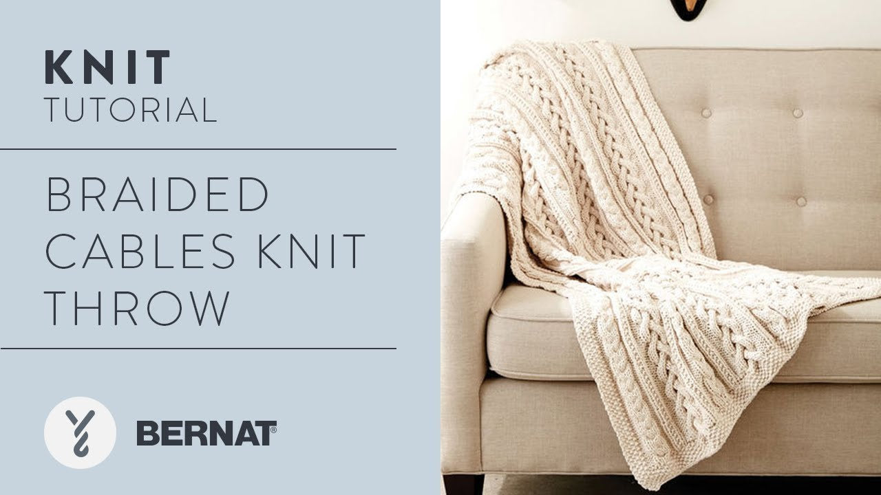 Bernat Braided Cables Knit Throw