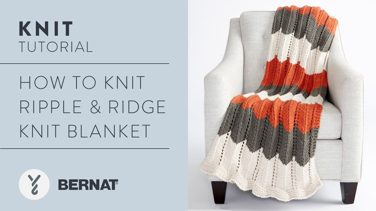 Bernat Ripple And Ridge Knit Blanket