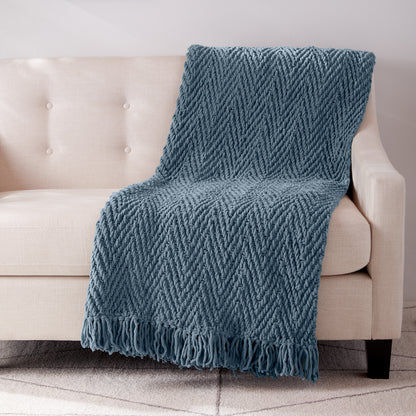 Bernat Herringbone Weave Knit Blanket Bernat Herringbone Weave Knit Blanket
