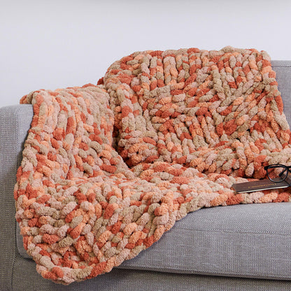 Bernat Knit Big Basketweave Blanket Clay Caramel