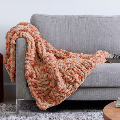 Bernat Knit Big Basketweave Blanket Clay Caramel