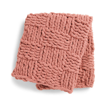 Bernat Knit Big Basketweave Blanket Rose