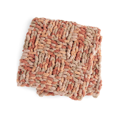 Bernat Knit Big Basketweave Blanket Clay Caramel