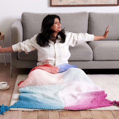 Bernat Fade Out Knit Blanket Knit Blanket made in Bernat Blanket Perfect Phasing Yarn