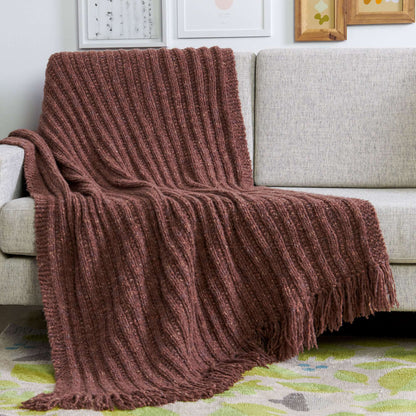 Bernat Subtle Rib Knit Blanket Knit Blanket made in Bernat Felted Yarn