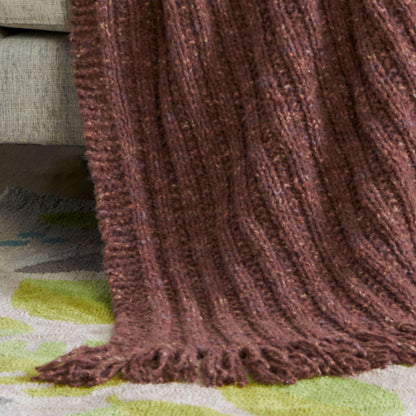 Bernat Subtle Rib Knit Blanket Knit Blanket made in Bernat Felted Yarn