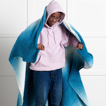 Bernat Cozy Corners Knit Blanket Deep Teal