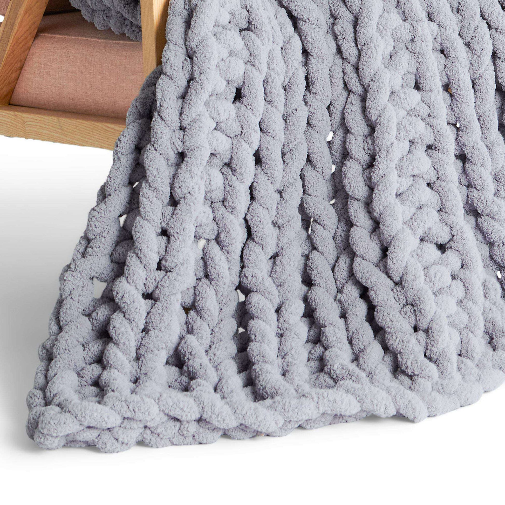 Free Beginner Bernat Big Rib Table Knit Blanket Craft Pattern ...