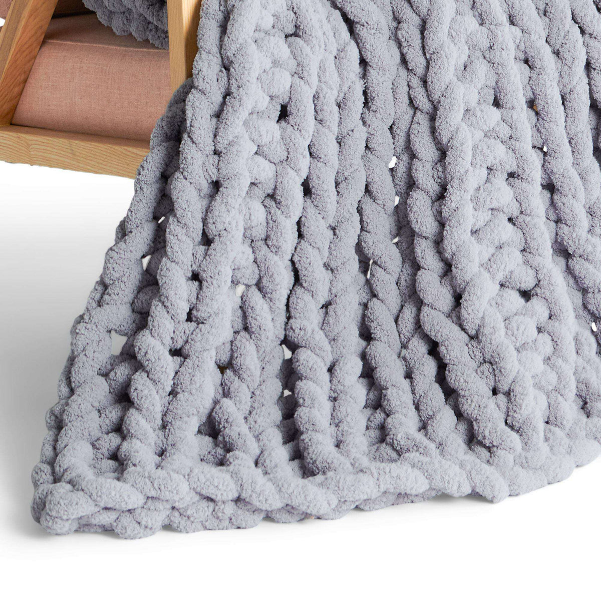 Knit Blanket made in Bernat Blanket Bigger Yarn