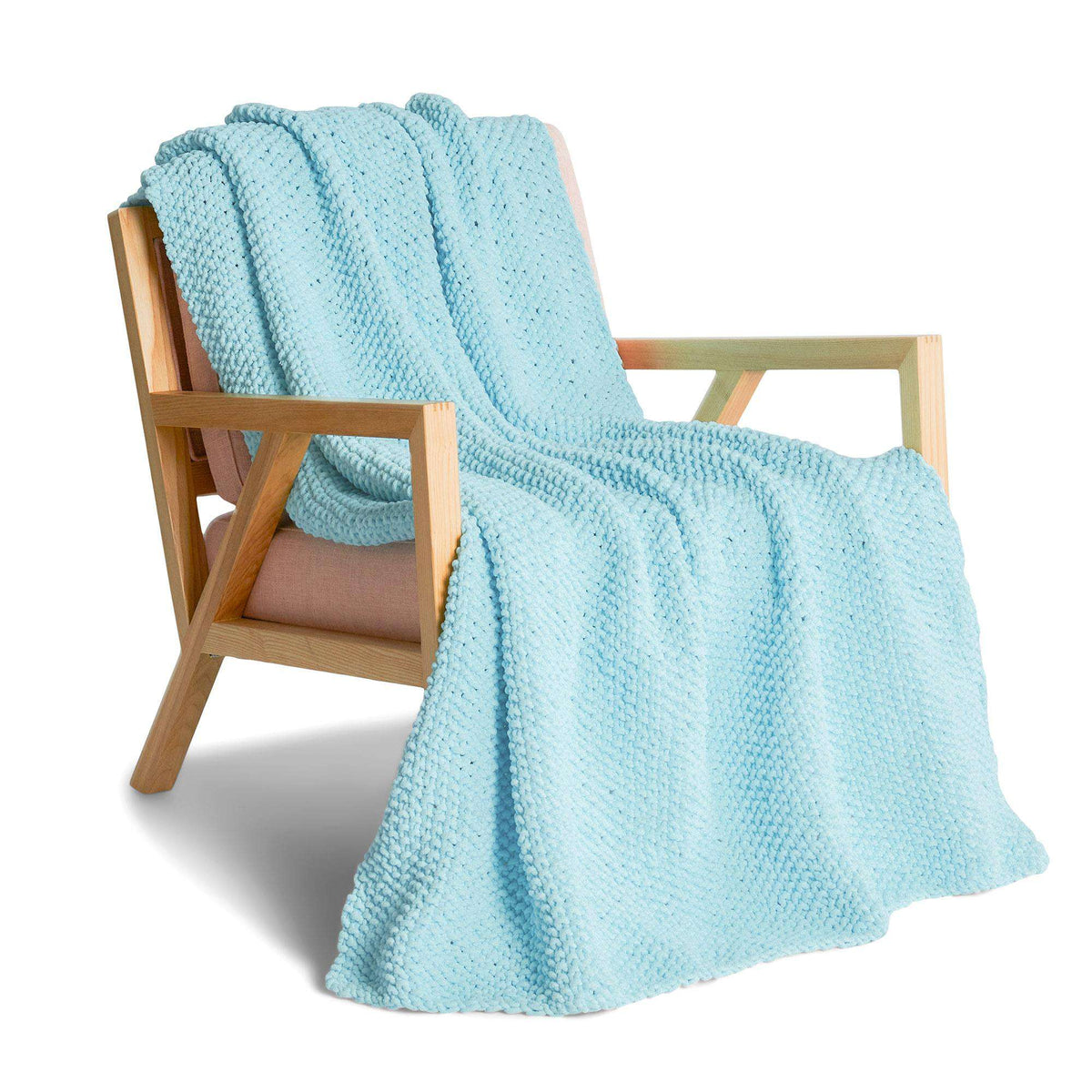 Knit Blanket made in Bernat Plush Big Yarn